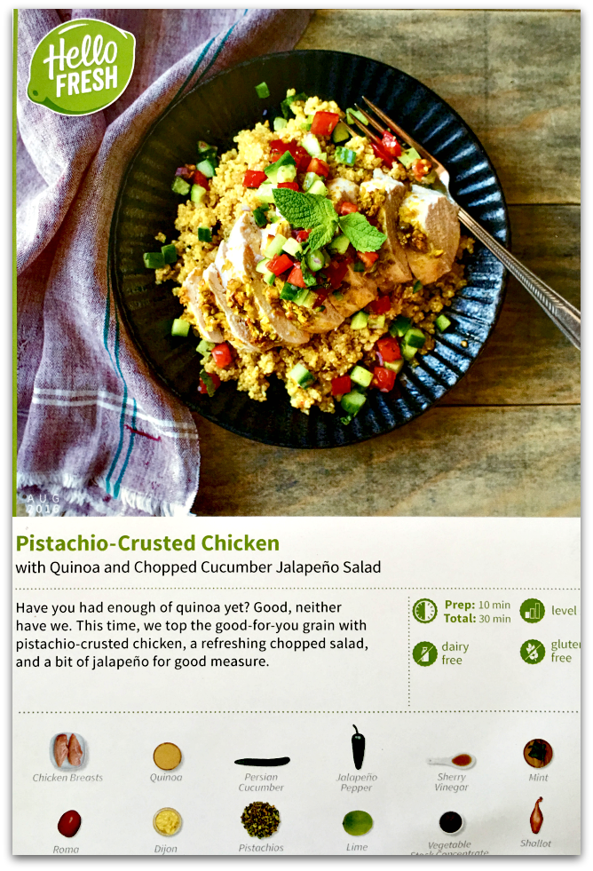 Pistachio-Crusted Chicken from Hello Fresh - Tabler Party of Two
